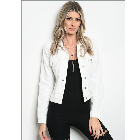 Sale today!NWT White denim jacket w/ Drago detail - Picture 2 of 3